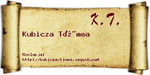 Kubicza Tímea névjegykártya