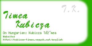 timea kubicza business card